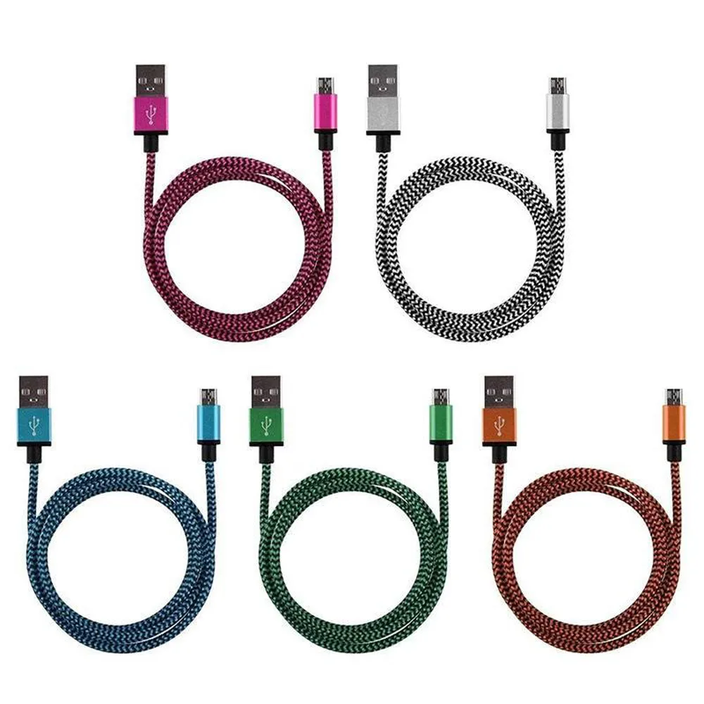 2A Micro USB кабель для зарядного устройства 1 м Плетеный алюминиевый Micro USB кабель для быстрой зарядки и синхронизации данных для телефона Android USB кабель#40