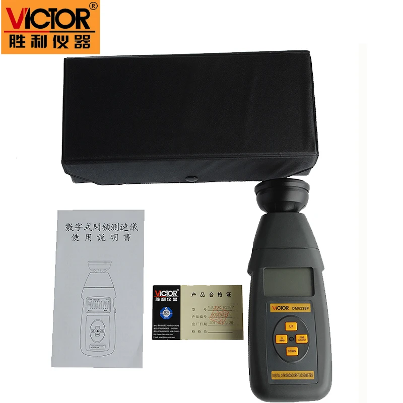 

Victor DM6238P new digital non-contact stroboscope flash frequency gun 60~39,999 rpm per minute tachometer