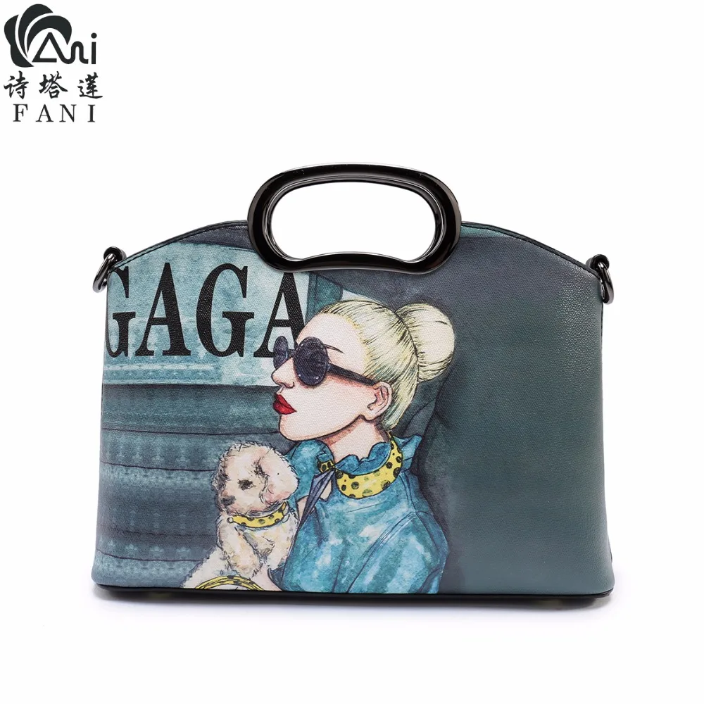 

FANI Women Wallets Fashion Flower Print Genuine Women Bags Multi-function Hasp Purse Casual Handbags Messenger Clutch Bag