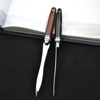 

Retro Vintage Metal File Letter Opener Cut Paper Knife Cutter with Wood Handle for School Home Office Supplies Random Color