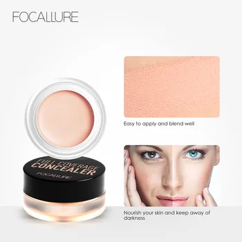 FOCALLURE 7 Colors Full Cover Concealer Cream Makeup Primer Cover Foundation Base Lasting Oil Control