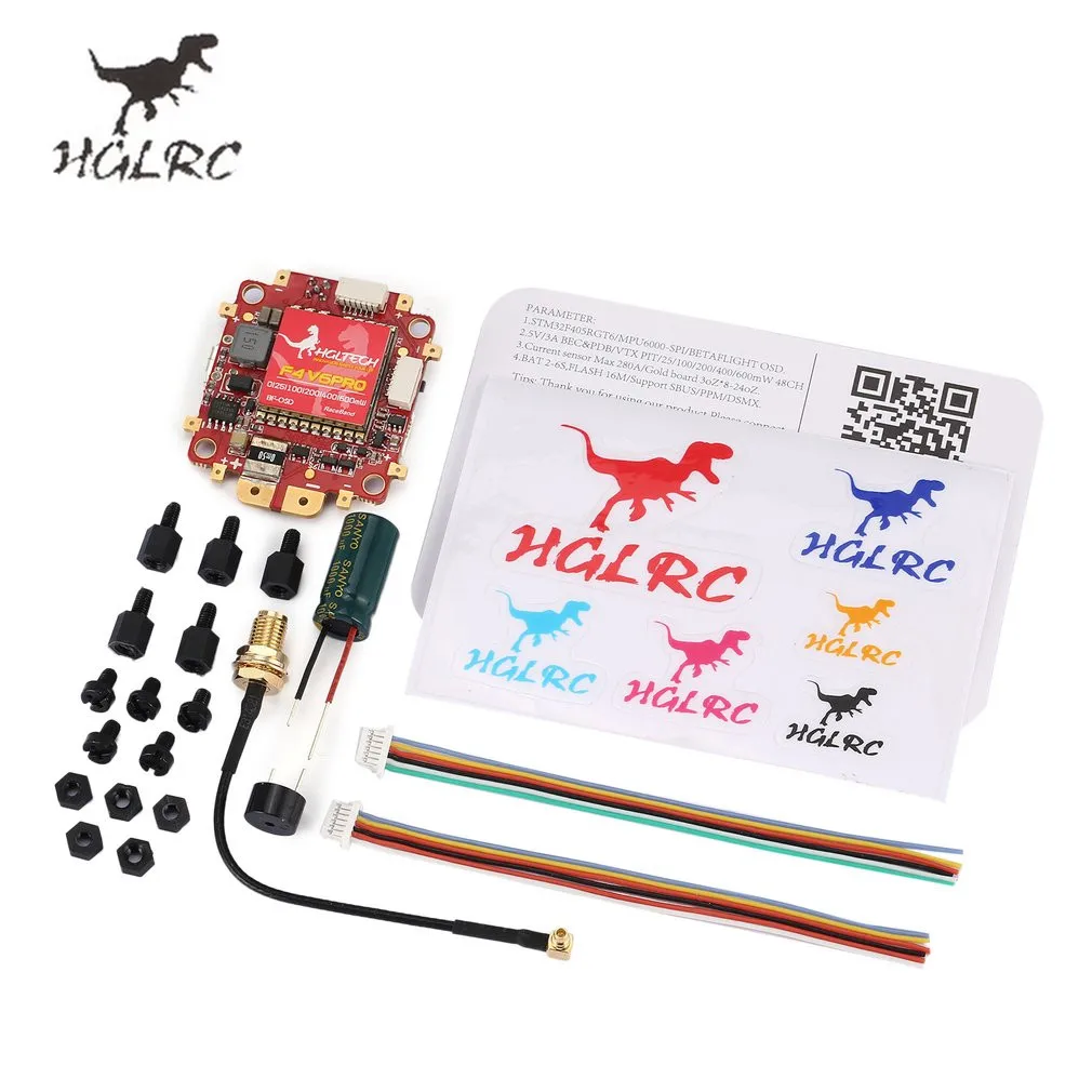 

HGLRC F4 V6PRO Flight Controller with 5V BEC 5.8G Transmitter 48CH Switchable BETAFLIGHT OSD PDB for RC Racing Drone