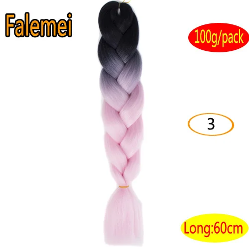 1B/30HL FALEMEI Омбре плетение волос для вязания крючком Твист коса 24inch100/шт высокая температура провода синтетические два тона афро джамбо коса волос - Цвет: 1B/30HL