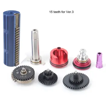 

SHS Piston Head 18:1 High Speed Gear 14/15 Teeth Piston Cylinder Spring Guide Nozzle Tune-Up Set For M4/AK serie Airsoft AEG/GBB