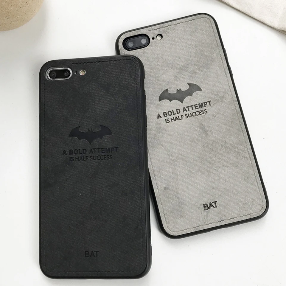 

Cloth Art Fabric Bat Leather Case For iphone XS MAX XR X SE 5 5s 6 6s 7 8 Plus Huawei Mate 10 20 Lite P20 P10 Nova 3 Honor 9 8X