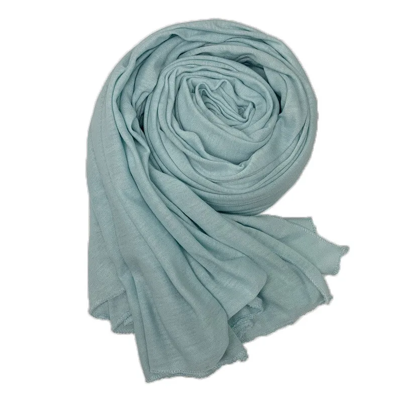 women plain bubble cotton jersey scarf Head hijab wrap solid color headband shawls foulard femme muslim hijabs store - Цвет: 8