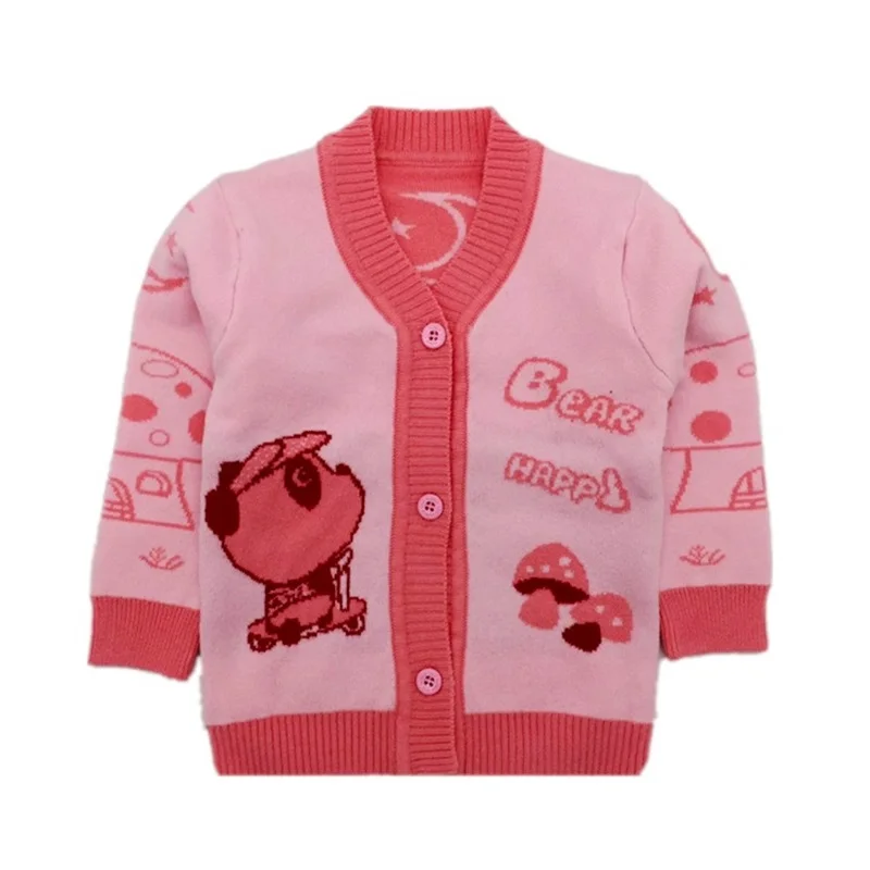 Bear Knitted Baby Sweater Infant Boys Sweater Cardigan Long Sleeve V-Neck Baby Sweater For Girls Autumn Winter Baby Boy Clothing (3)