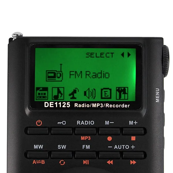 DEGEN DE1125 радио FM AM радио mw и SW Multiband MP3 Электронная книга цифровой радиоприемник 4GB DE1125H