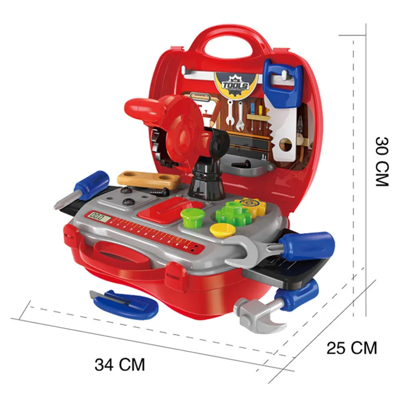 19 шт./компл. моделирование строителей роль играют инструмент Комплект Дети Косплей строительство tool box DIY играть дома строительство комплект игрушки