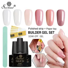 Saviland УФ строительный гель стекловолокно набор для наращивания ногтей прозрачный акриловый УФ Гель-лак для маникюра шелковая Форма для ногтей Гель-лак