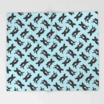 

Cute brindle French Bulldog in black and white digital art Throw Blanket Bedspread Design Soft Fleece Throw Blanket Air Winter