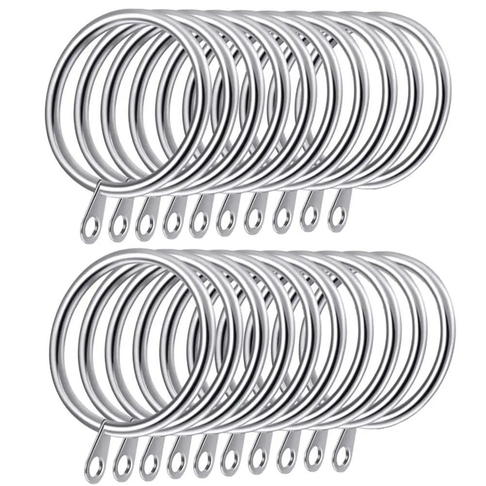 

20PCS Metal Hanging Curtain Rings Tools Curtain Clips Window Hooks Accessories Roman Rings Roller For Home Bath Decor