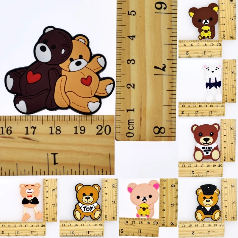 

Cute Bear Shape Flatback Soft PVC Charms Fit Keychain/Fridge Magnet/Clogs/Phone Case/iPad DIY Craft Handmade Accessories