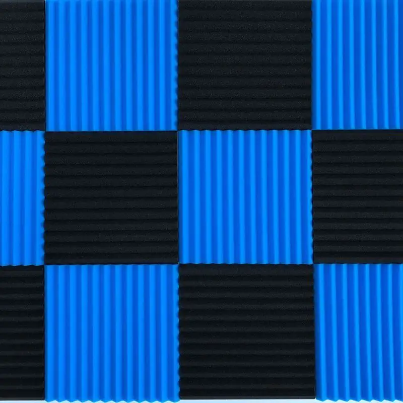 

12 Pcs Acoustic Panels Soundproofing Foam Acoustic Tiles Studio Foam Sound Wedge Black+Red+Blue