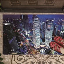 Городской Ночной стикер для пола, для ванной, кухни, гостиной, напольное украшение, покрытие поверхности, твил, наклейка на стену