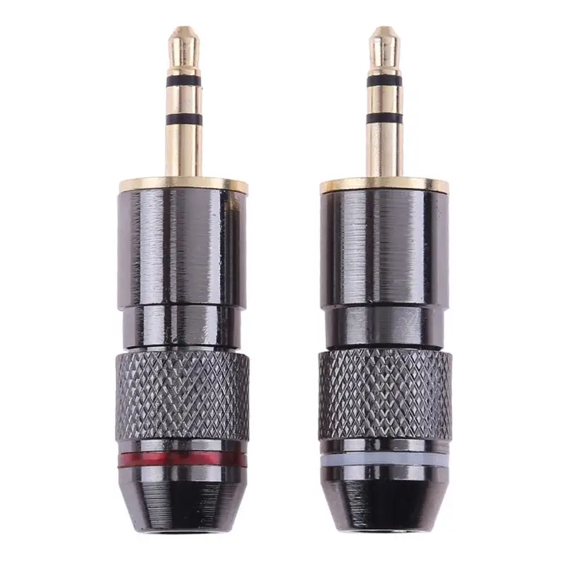 2pcs Male Repair Headphone DIY Jack Solder Cable Adapter Connector Plug