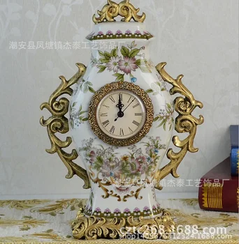 

Ceramic European Ceramic Complex antique clock luxury European handmade jewelry Home Furnishing desktop room