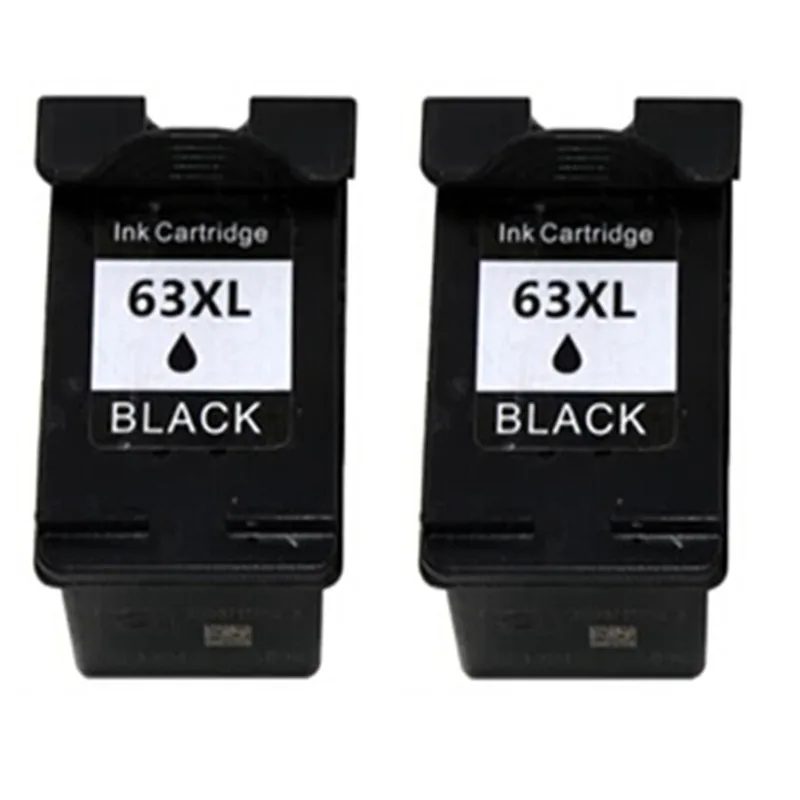 2Pcs Compatible HP 63 63XL Black Ink Cartridge For HP ENVY4520/ HP Officejet 4650 Ink jet