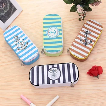 

Navy Stripe pen stripe high-capacity student gift stationery box pencil bag