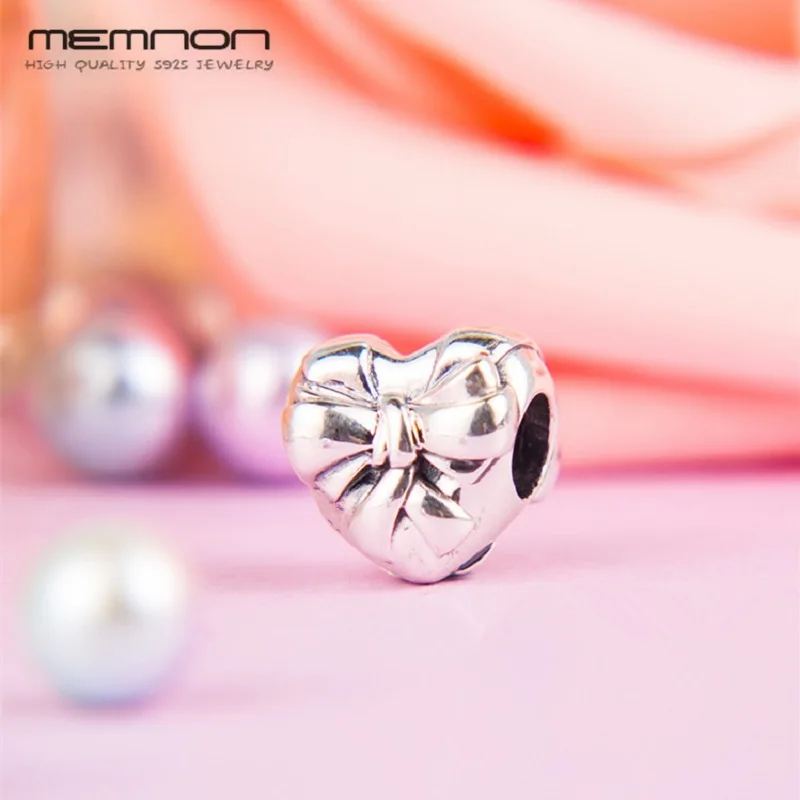 

2018 mother's day collection heart charms 925 Sterling Silver charm fit bead charm Bracelets DIY for women fine Memnon jewelry