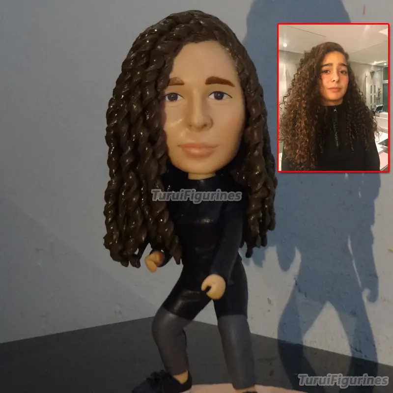 OOAK Handmade Polymer Clay Dolls Custom Bobblehead Cake Topper Birthday Cake Topper Gift Home Decoration Statue Sculpture OOAK Handmade Polymer Clay Dolls Custom Bobblehead Cake Topper Birthday Cake Topper Gift Home Decoration Statue Sculpture