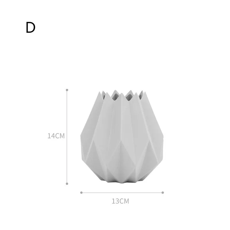 Скандинавские современные керамические вазы Макарон оригами белый розовый светильник серый светильник голубые вазы дома свадьба спальня гостиная украшения - Цвет: Светло-серый