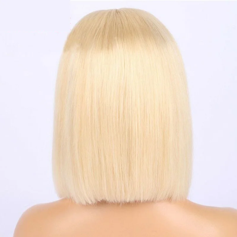 LUFFYHAIR #613 пепел блондинка человеческие волосы боб парик короткие Европейский Remy синтетические волосы на кружеве парик предварительно