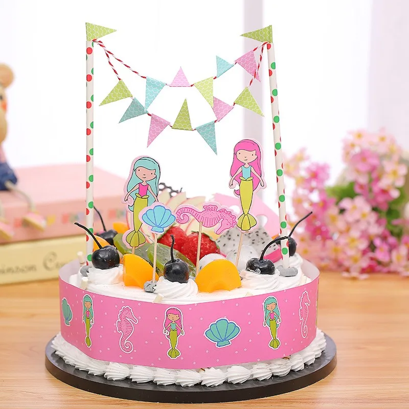 Free Shipping  Mermaid Birthday  Cake Topper Birthday  Party  