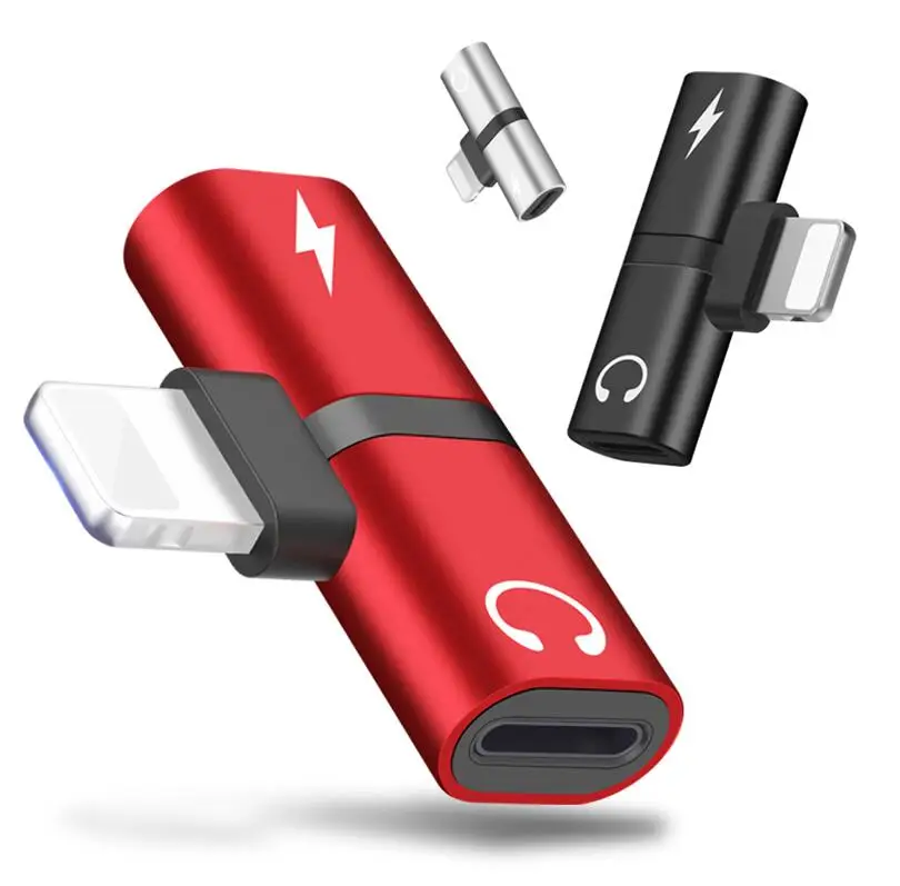 

200pcs Audio Adapter For iPhone 7 8 Plus X Charging/Audio 2 in 1 Charger Cable Adapter For Lightning Jack to Earphone Cable