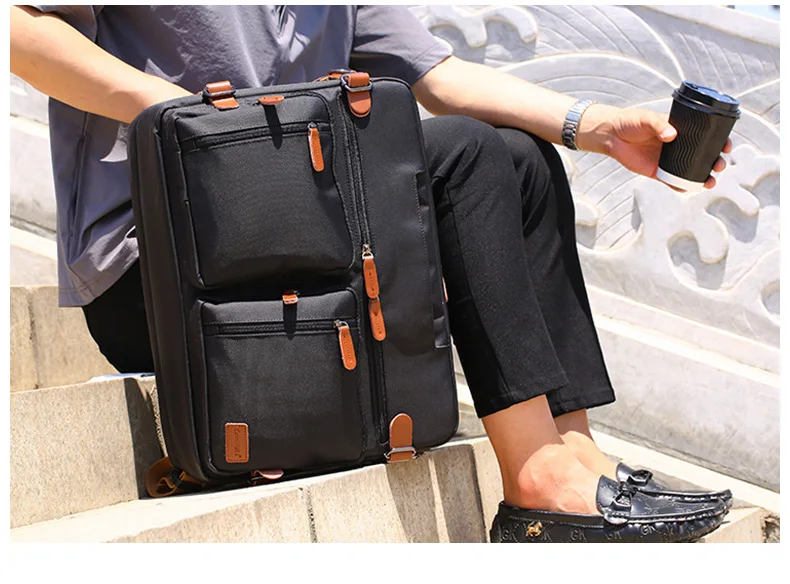 Convertible Briefcase 17 Inch Messenger Bag Casual Laptop Travel