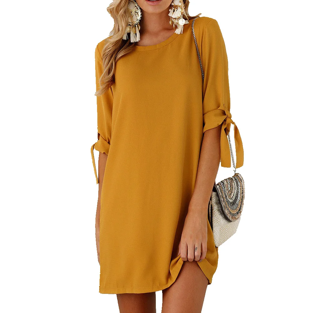 

New 2017 Women Mini Bodycon Dress Casual Half Sleeve Party Cocktail Beach Short Dress