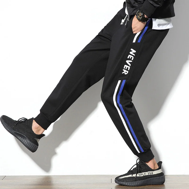 

2019 fashion new street men's sports pants men's casual sportswear pants black white men's fashion hip hop pants pants