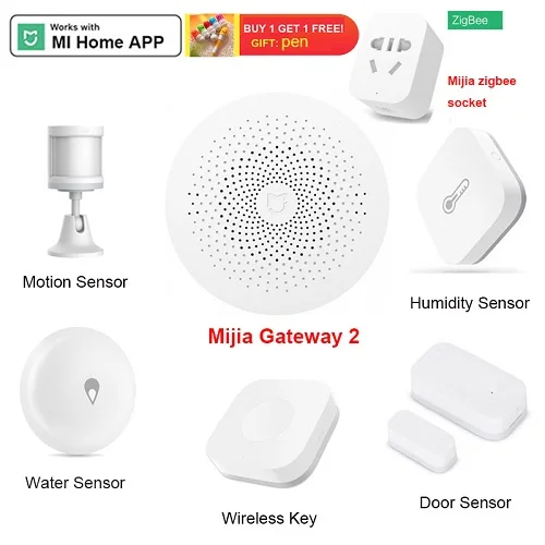 Xiaomi Gateway Aqara датчик двери датчик движения настенный беспроводной переключатель Mijia умная камера датчик температуры и влажности домашний комплект - Цвет: 7 in 1 as picture