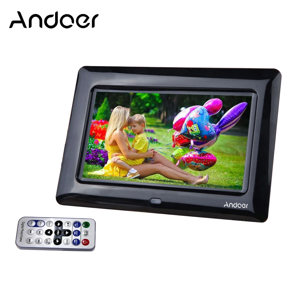 Andoer 7 ''HD TFT-LCD цифровая фоторамка с слайд-шоу часы MP3 MP4 видеоплеер с удаленным рабочим столом