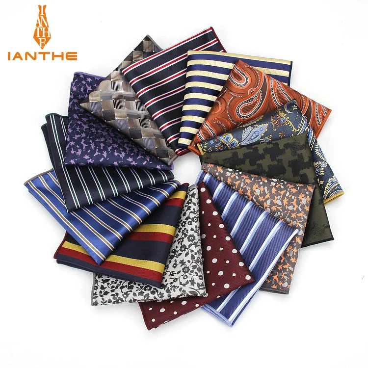 

Luxury Men's Handkerchief Polka Dot Striped Floral Polyester Hankies Man Hanky Business Pocket Square Chest Towel Pocket Square