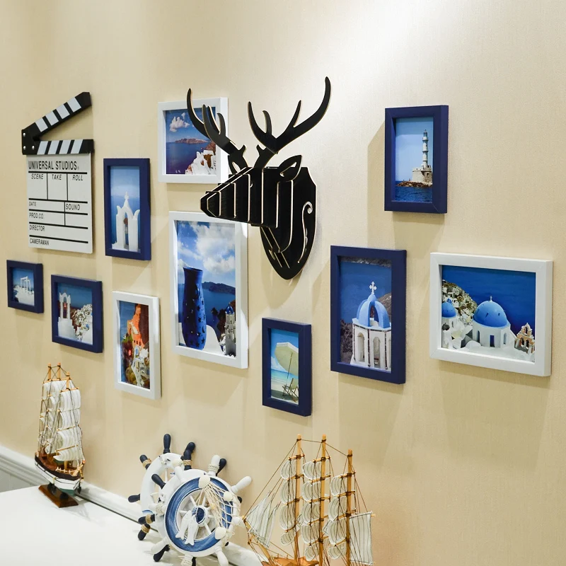 

Fashion photo wall photo frame deer head combination photo frame photo wall
