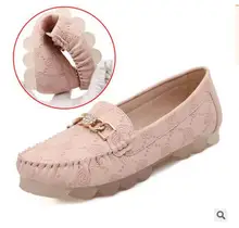 Free spring and autumn women printing flowers flats shoes Comfortable lazy person shoes big size 35-41