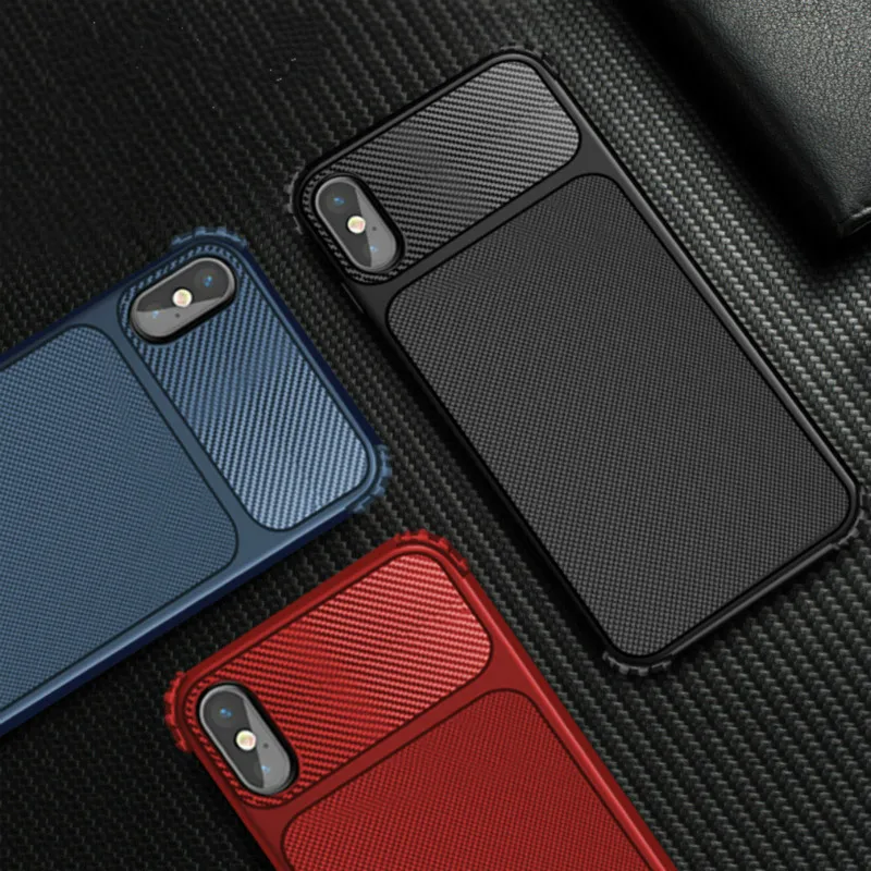 cheap Cute Soft Matte TPU Case Back Cover For iphone 6 7 8 Thin Luxury Carbon Fiber Protective Phone Shell For iPhone X XS MAX