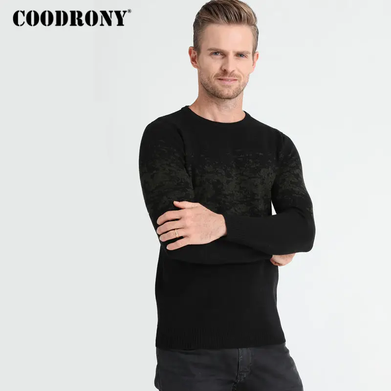 COODRONY سترة الرجال الملابس 2018 جديد الخريف الشتاء سميكة الدافئة الكشمير رداء علوي من الصوف سحب أوم عارضة س الرقبة البلوز الرجال 8134