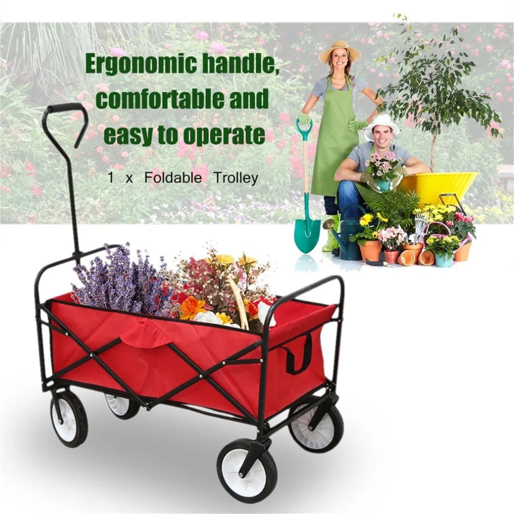 

Folding Hand Truck Sturdy Trolley Barrow Cart Garden Platform Trolley Home Garden Tool for Car Accessories tool 100kg Heavy Duty