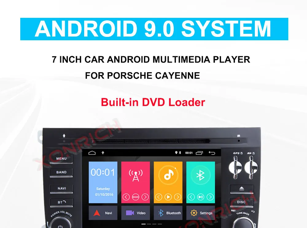 Top Car Multimedia Player Doulbe Din Android Car Stereo DVD Automotivo For Porsche/Cayenne 2003-2010 Autoradio GPS Navi Wifi DAB DSP 7