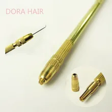 4 pcs Ventilating Needles +1 Brass Holder Make/Making/Repair Lace Wigs Toupee Hairpiece Wig Knotting Hook Sets