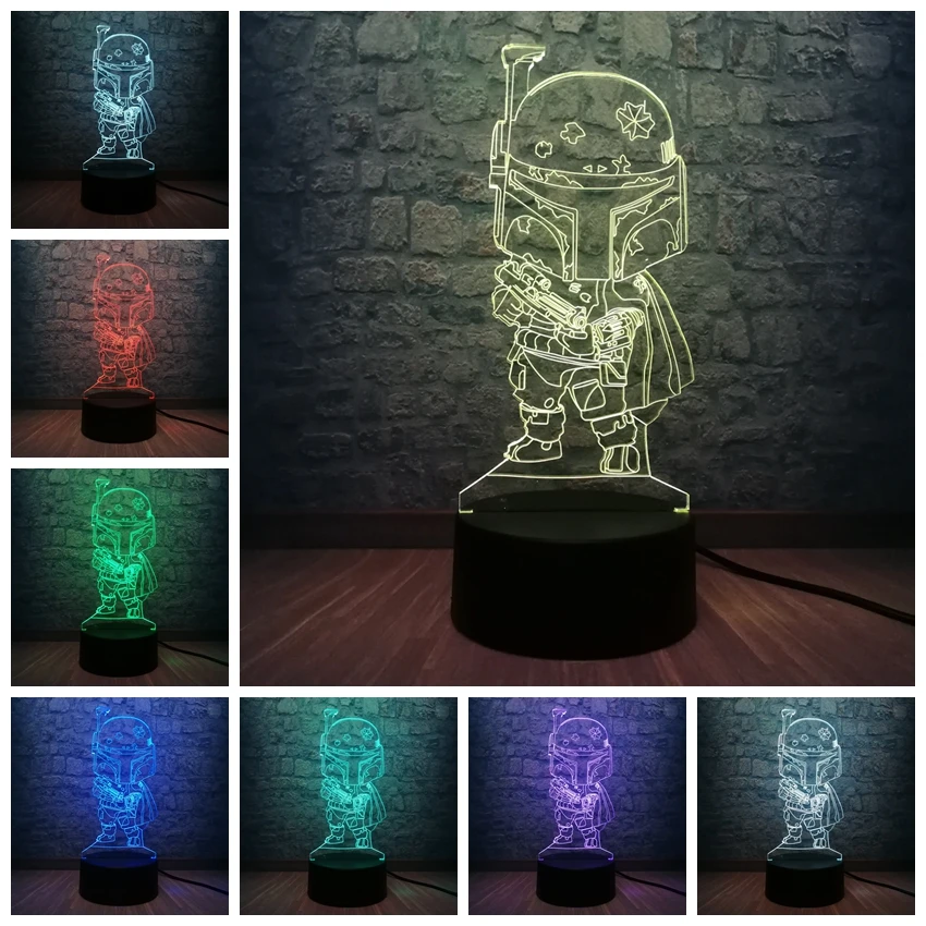 Star War Black Knight 3D LED Lamp 7 Color Change Dark Vader Anakin