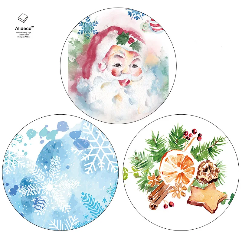 

Alideco 10 pcs/lot Washi Masking Tapes Christmas Decoration Snowflake New Year Adhesive Tapes DIY Paper Scrapbooking Stickers