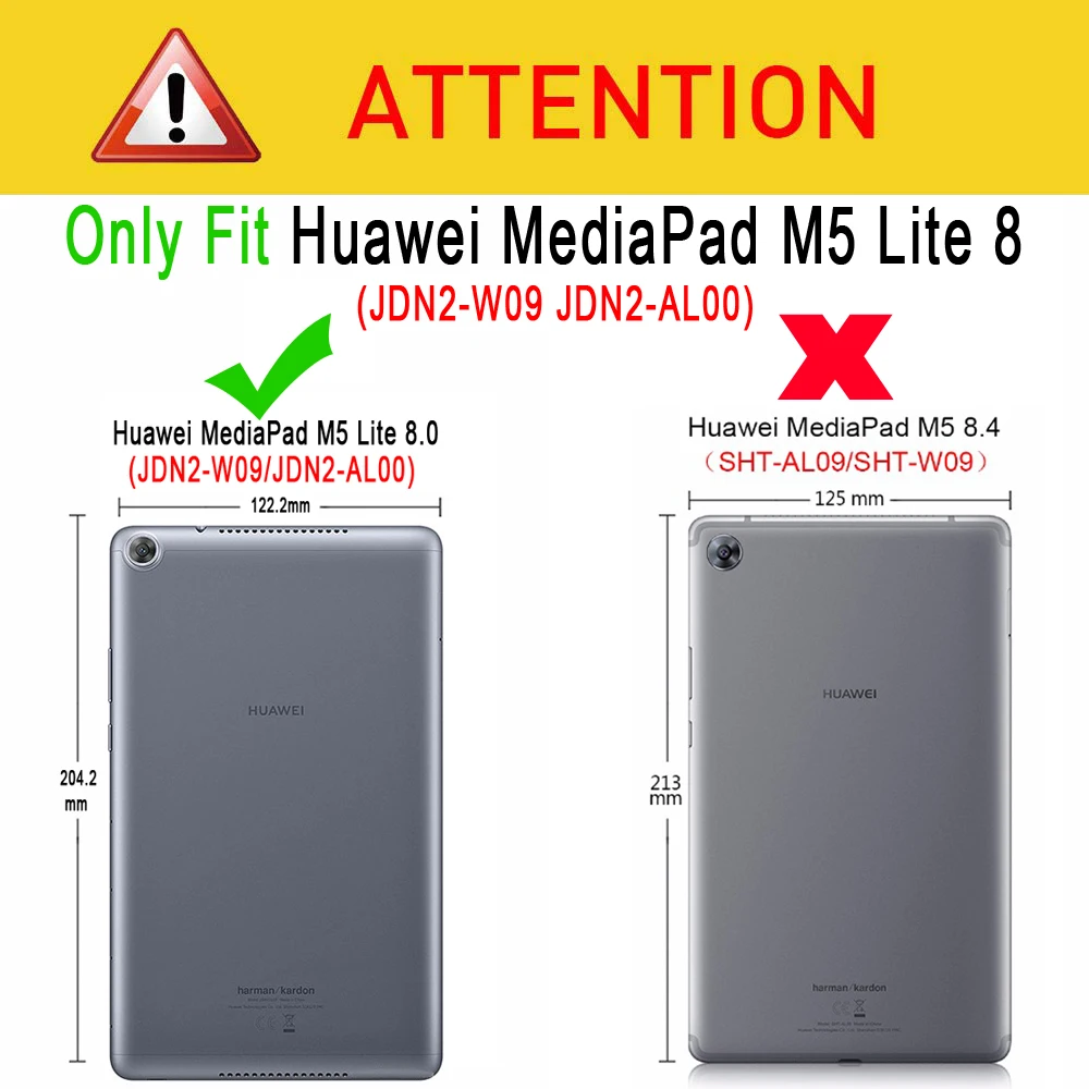 Премиум окрашенный складной кожаный чехол-подставка для huawei MediaPad M5 Lite 8 8,0 JDN2-W09 JDN2-AL00 JDN2-L09 чехол