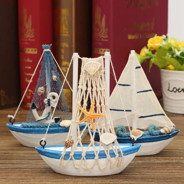 mini sailing boat model nautical home decor cloth sailboat model flag table ornament wood crafts toy - Nautical Home Decor mini sailing boat model nautical home decor cloth sailboat model flag table ornament wood crafts toy - Nautical Home Decor