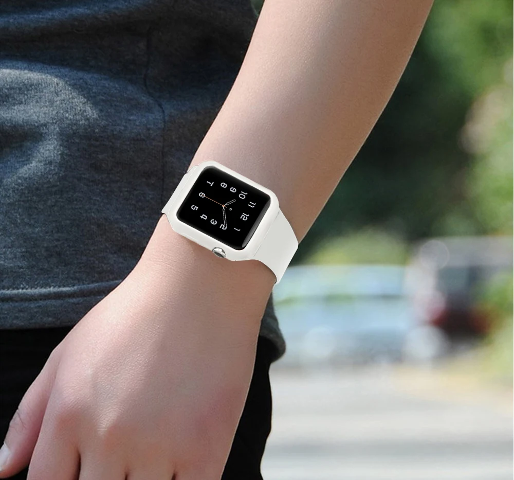 ProBefit Мягкий силиконовый чехол для Apple Watch 3 2 1 42 мм 38 мм полная защитная оболочка для iWatch 4 5 40 мм 44 мм бампер для часов