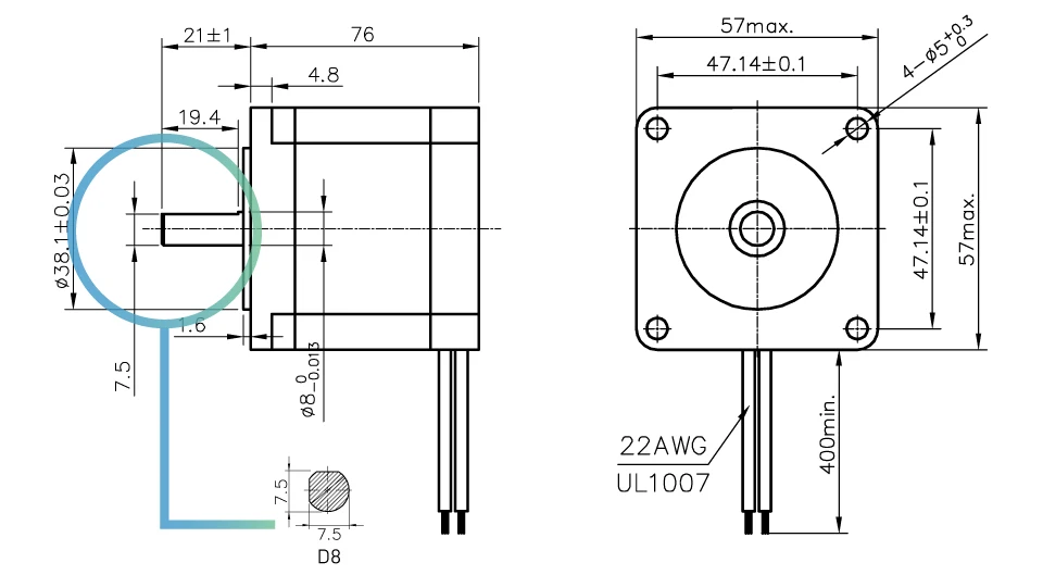 NEMA23 чпу шаговый двигатель 57 x76mm1.89N. М 4-привести 1.8deg Nema 23 3A 270Oz-in гл. = 8 мм для станков с ЧПУ и 3D принтер! Высокое качество