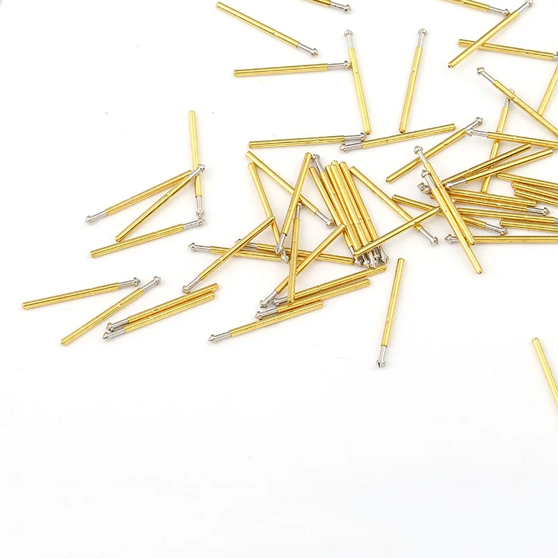 100Pcs P160-E3 Nickel Plated Springs Test Probe Brass Tube Outer Diameter 1.36mm Total Length 24.5mm Electronic Test Probe Tool