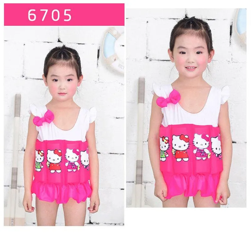 2017 Brand New Quick-drying Kids Buoyant Swimsuit Baby Boy& Baby Girls Siamese Floating Body Swimsuit Removable Float Swimwear01